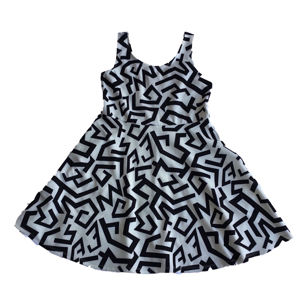 Black and White Skater Dress